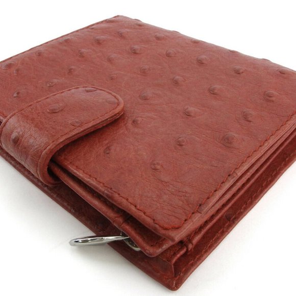 Leather Press FURLA bi-fold wallet Ostrich tone type Auth used L3086 - Picture 8 of 8